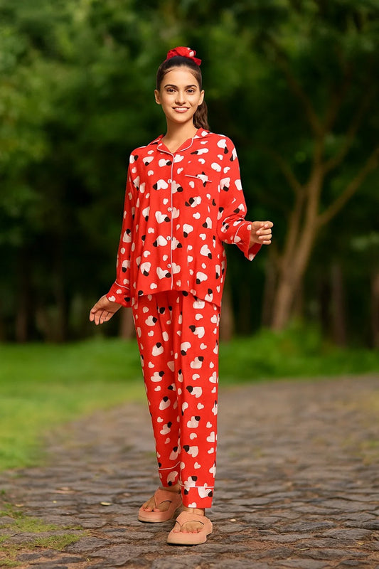 Linen 2-Piece Pajama Set With Scrunchie