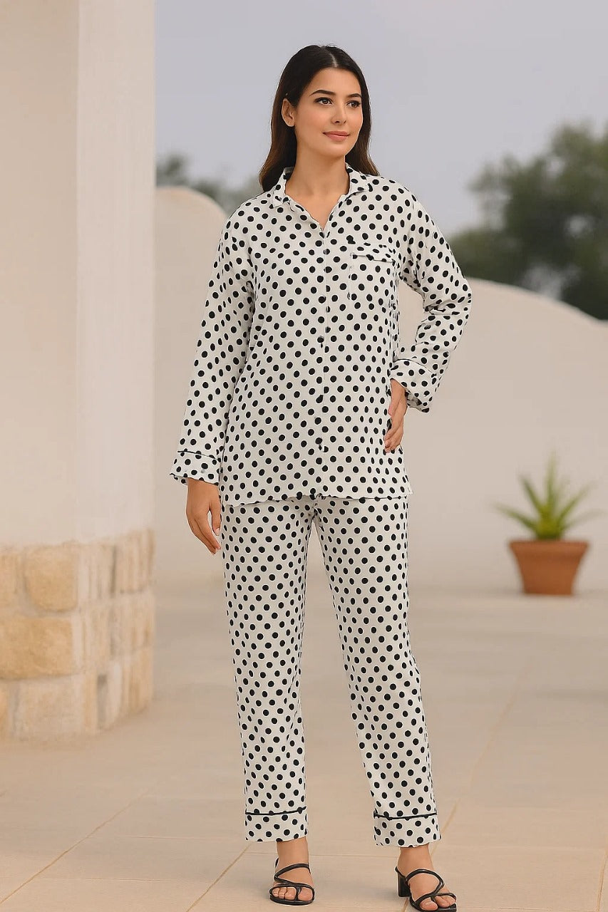 Linen 2-Piece Pajama Set With Scrunchie