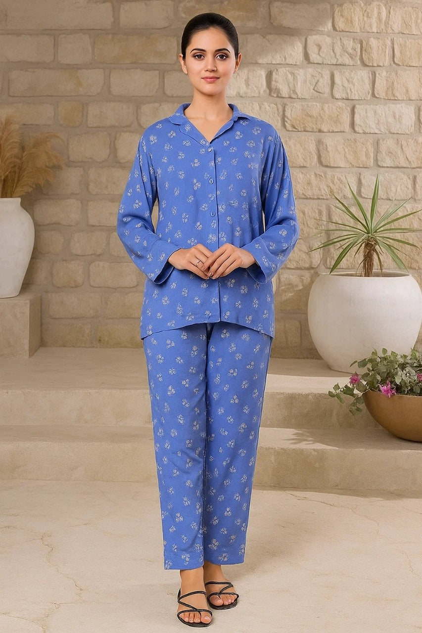 Linen 2-Piece Pajama Set With Scrunchie