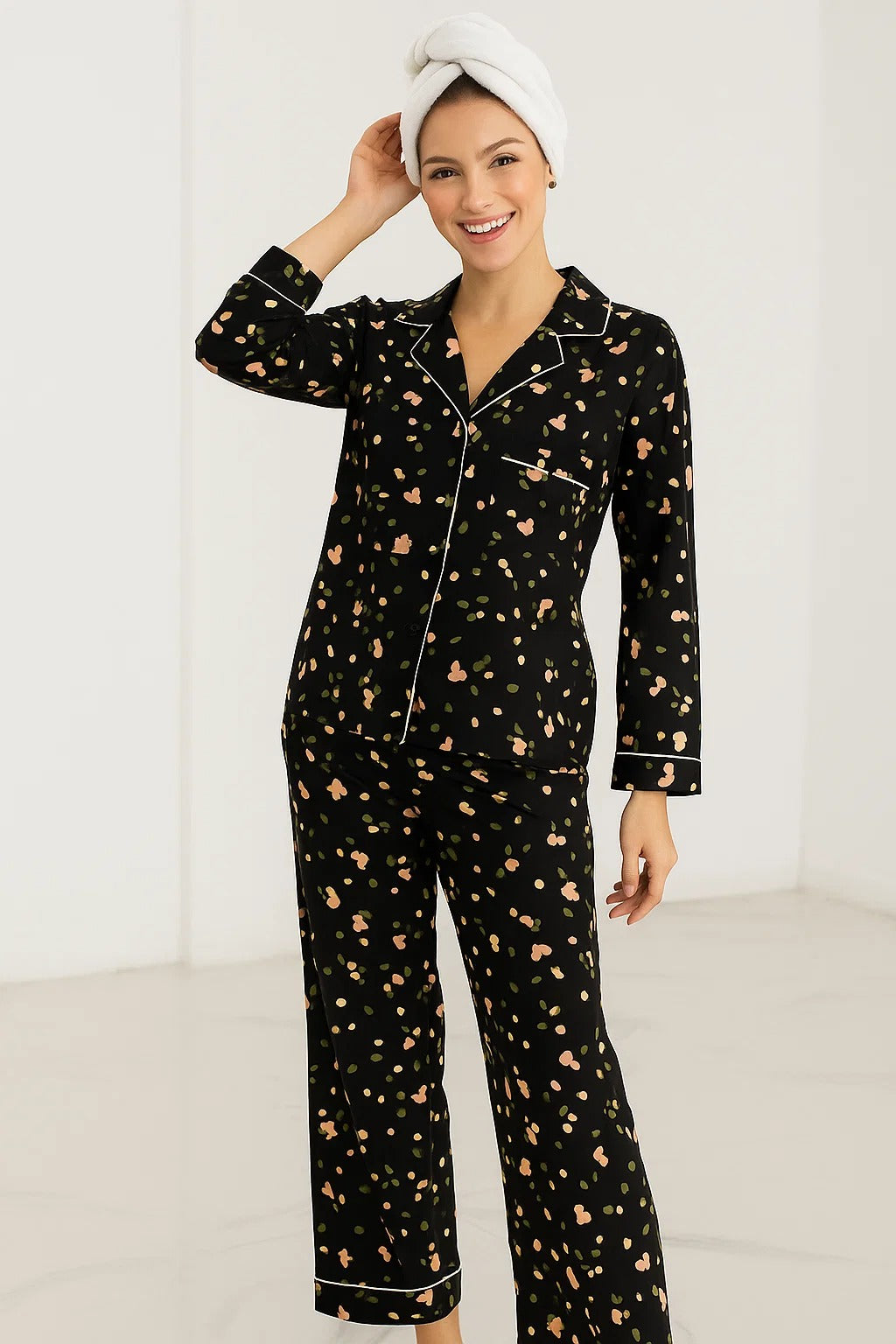 2 Pcs Luxury Printed Nightwear Set for Women