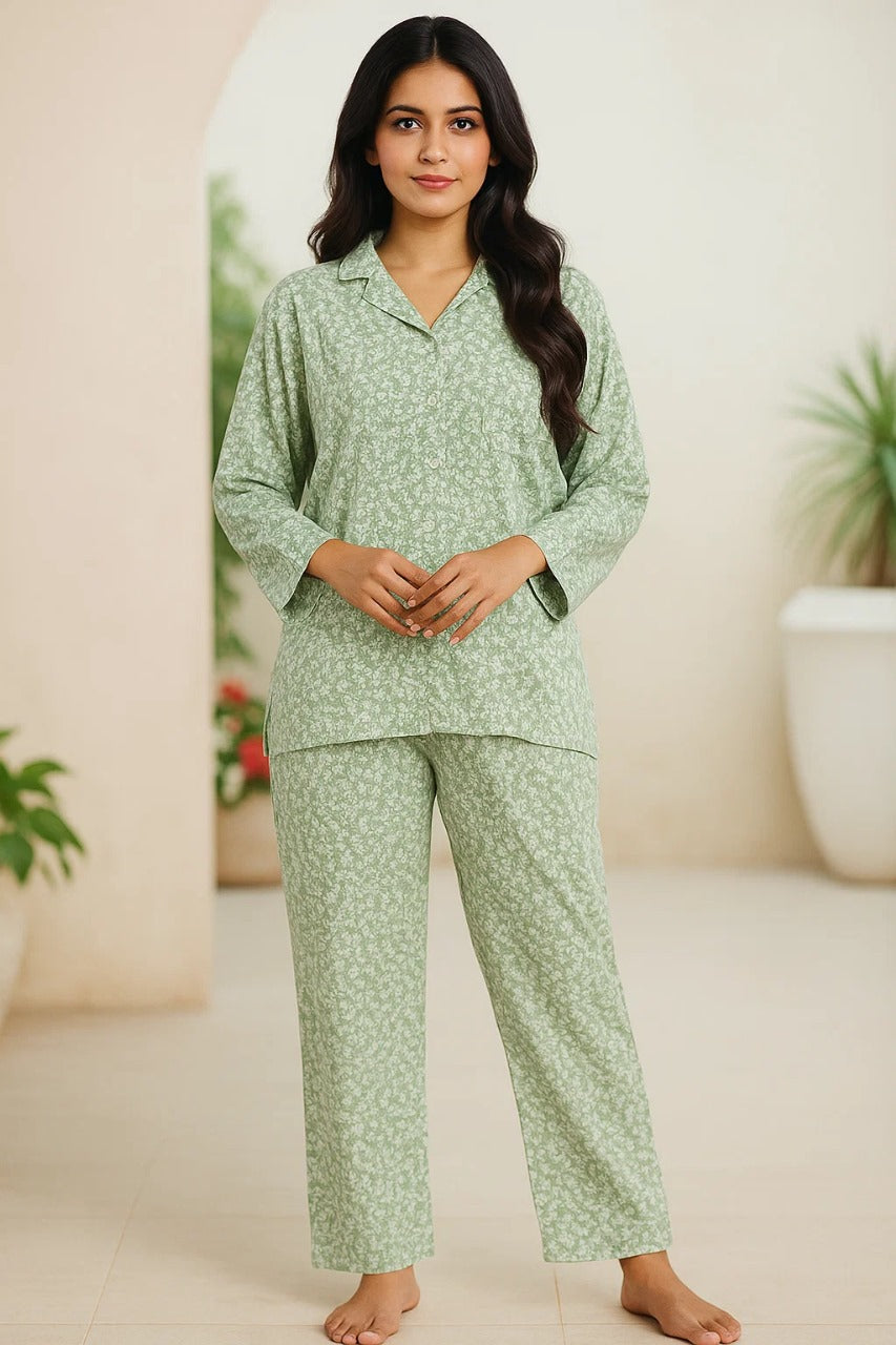 Linen 2-Piece Pajama Set With Scrunchie
