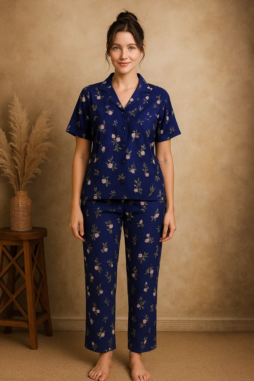 Linen 2-Piece Pajama Set With Scrunchie