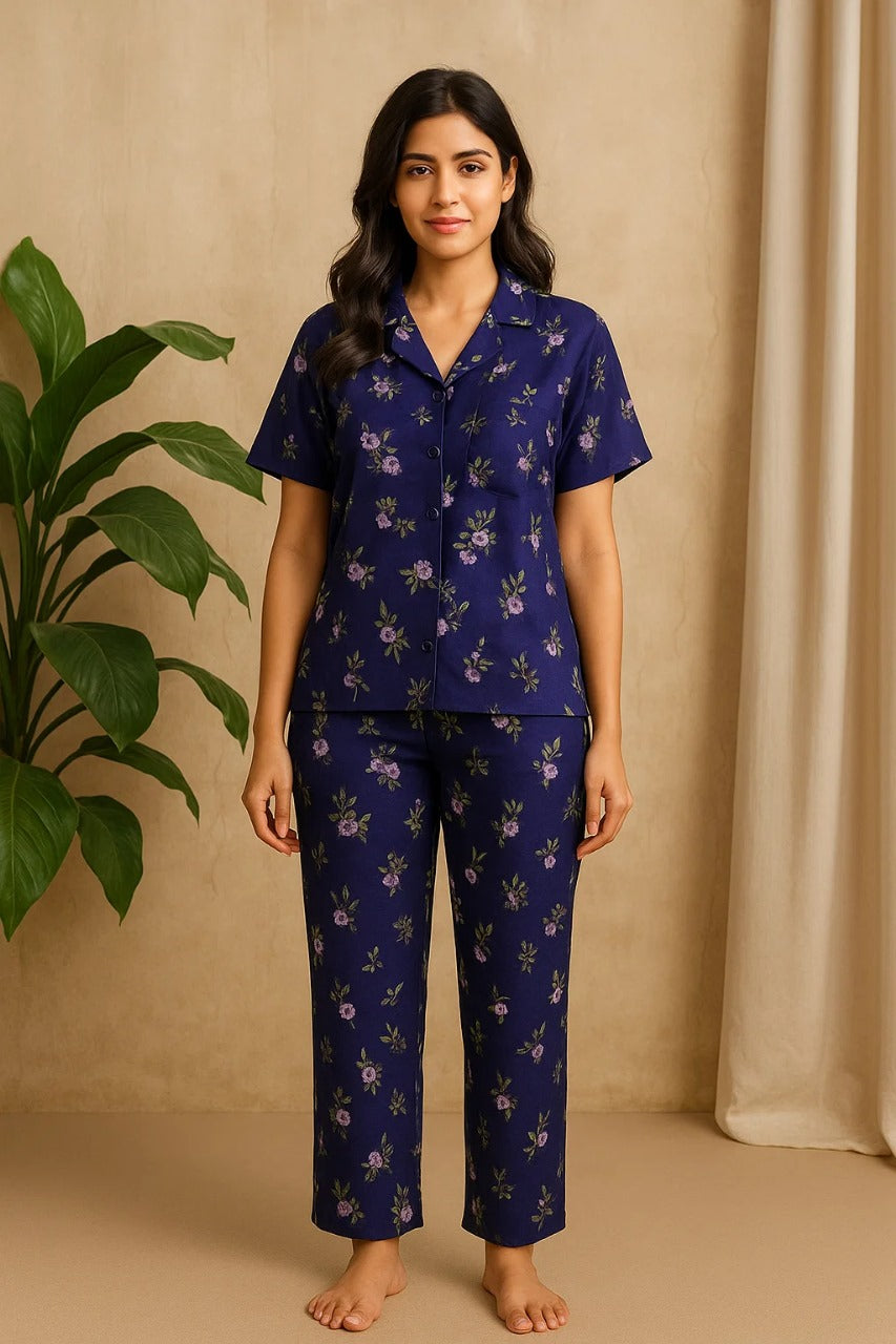 Linen 2-Piece Pajama Set With Scrunchie